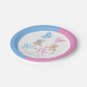 テディベア性別が水彩画パーティーを明らかにする ペーパープレート (アングル)