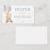 テディベア性別リビールおむつラッフルエンクロージャーC エンクロージャーカード (正面/裏面)