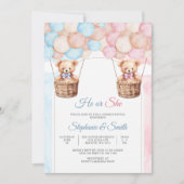 テディベア性別発表招待状 招待状 (正面)