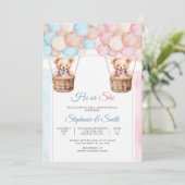 テディベア性別発表招待状 招待状 (スタンド正面)