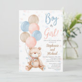 テディベア性別発表招待状 招待状 (スタンド正面)