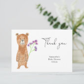 テディベア感謝していは赤ちゃんシャワー サンキューカード (スタンド正面)