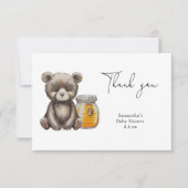 テディベア感謝していは赤ちゃんシャワー サンキューカード (正面)