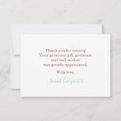 テディベア感謝していユー ノートカード (裏面)