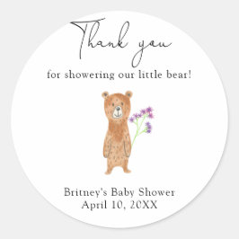 テディベア感謝していー ラウンドシール