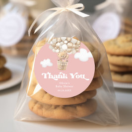 テディベア我々は心待ちできる女の子の赤ちゃんシャワー ラウンドシール