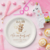 テディベア我々は赤ちゃんシャワーを心底待ちできる ペーパープレート (パーティー)