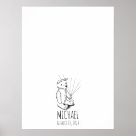 テディベア指紋ゲストブック ポスター