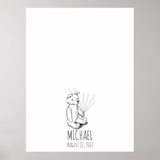 テディベア指紋ゲストブック ポスター