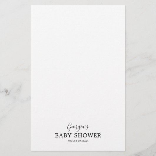 テディベア推測ベビーシャワーゲーム (裏面)