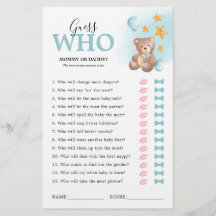 テディベア推測ベビーシャワーゲーム