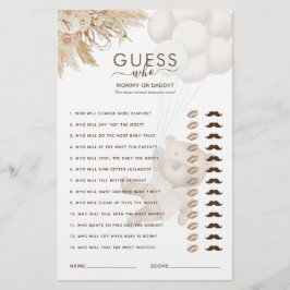 テディベア推測誰が赤ちゃんシャワーのゲーム