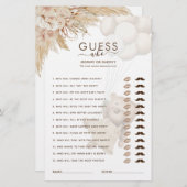 テディベア推測誰が赤ちゃんシャワーのゲーム (正面/裏面)