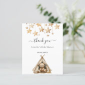 テディベア星テントベビーシャワーサンキューカード (スタンド正面)