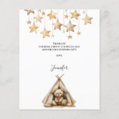 テディベア星テントベビーシャワーサンキューカード (裏面)