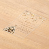 テディベア星テントボホ澄んベビーシャワー アクリル招待状 (レイダウン)