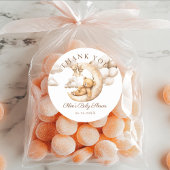 テディベア月の上に赤ちゃんシャワー中立のお願い ラウンドシール