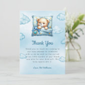 テディベア枕ベビーシャワーサンキューカード サンキューカード (スタンド正面)