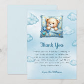 テディベア枕ベビーシャワーサンキューカード サンキューカード (正面/裏面)