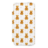 テディベア柄 INCIPIO iPhoneウォレットケース (フォリオ 正面)