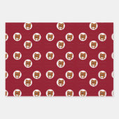 テディベア模様 ラッピングペーパーシート (正面)