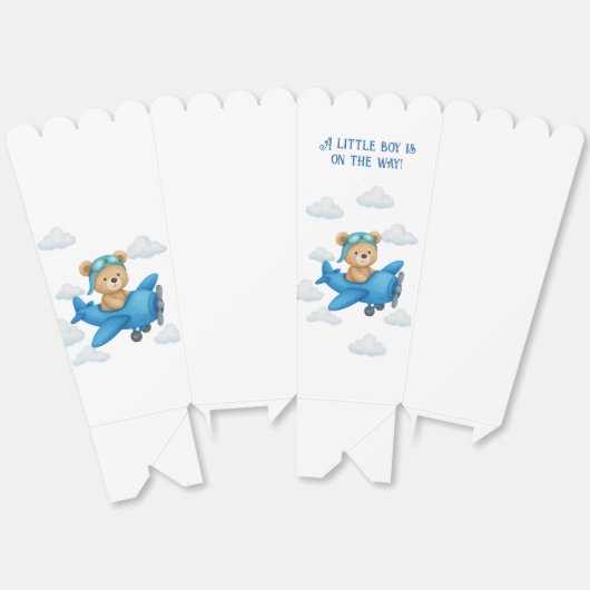 テディベア機内ベビーシャワーお願いボックス フェイバーボックス (見開き)
