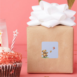 テディベア歩く スクエアシール