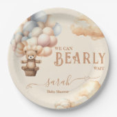 テディベア気球が待ち遠し男女兼用い ペーパープレート (正面)