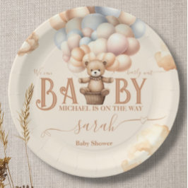 テディベア気球が待ち遠し男女兼用い ペーパープレート