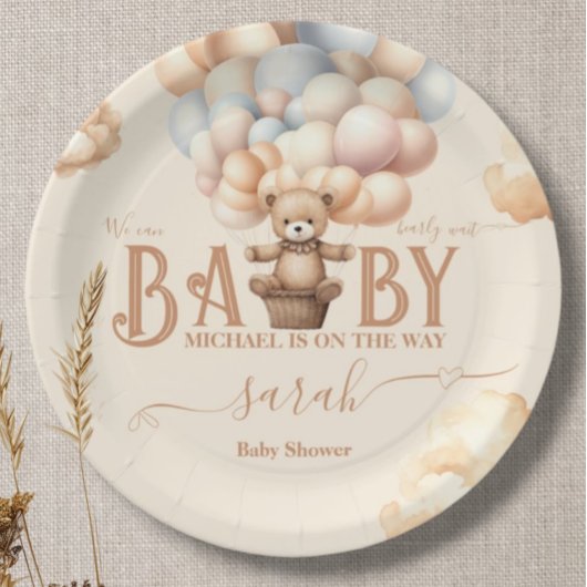 テディベア気球が待ち遠し男女兼用い ペーパープレート