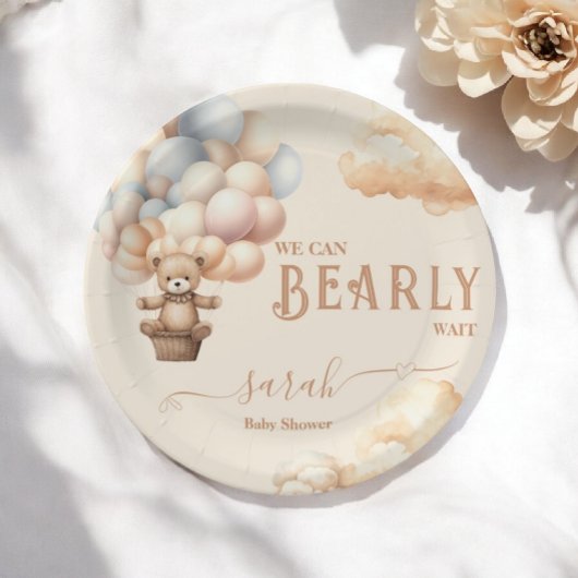 テディベア気球が待ち遠し男女兼用い ペーパープレート