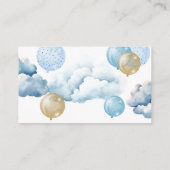 テディベア気球ベビーシャワーおむつラッフル エンクロージャーカード (裏面)
