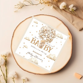 テディベア気球bearly waitボホベイビーシャワー スタンダードカクテルナプキン