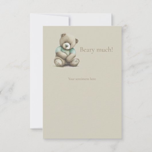 テディベア水彩ベビーシャワーありがとう サンキューカード (裏面)