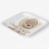 テディベア水彩ベビーパーソナライズされたシャワー ペーパープレート (傾斜あり)