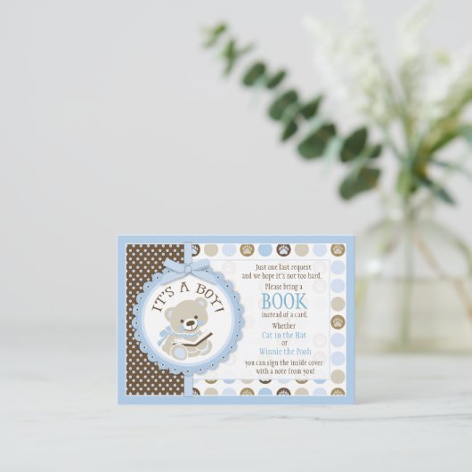 テディベア水玉模様がブックカードを持参 エンクロージャーカード (スタンド正面)