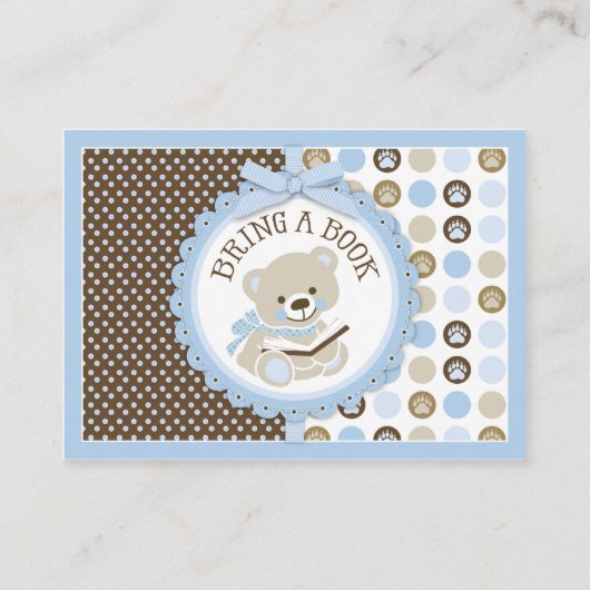 テディベア水玉模様がブックカードを持参 エンクロージャーカード (裏面)