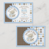 テディベア水玉模様がブックカードを持参 エンクロージャーカード (正面/裏面)