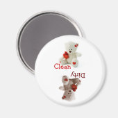 テディベア汚いクリーン磁石 マグネット (正面/裏面)