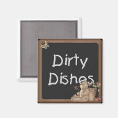 テディベア汚い料理食洗機マグネット マグネット (正面/裏面)