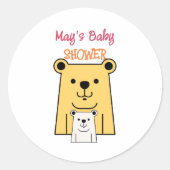 テディベア漫画 ラウンドシール (正面)