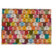 テディベア漫画 ラージペーパーバッグ (裏面)