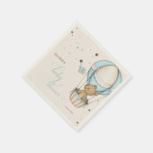 テディベア熱いバルーン心待ち赤ちゃんシャワー スタンダードカクテルナプキン (角)