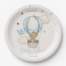 テディベア熱いバルーン心待ち赤ちゃんシャワー ペーパープレート