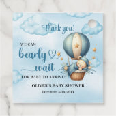 テディベア熱い気球はブルーブラウンを待つ フェイバータグ (裏面)