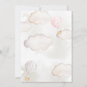 テディベア熱い気球ガールベイビーシャワー 招待状 (裏面)