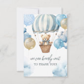 テディベア熱気球ありがとう サンキューカード (正面)