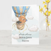 テディベア熱気球カード カード (黄色い花)