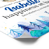 テディベア熱気球ガールバースデーポスター ポスター (角)