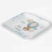 テディベア熱気球ガールバースデー ペーパープレート (傾斜あり)